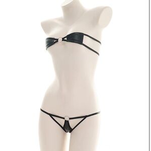 Minimal Strappy Black Bikini Set